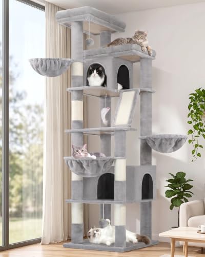80in Extra Large Tall Corner Cat Tree Tower (80inch / Light Grey)