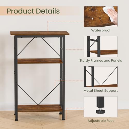 5 10 Gallon Aquarium Stand (Rustic Brown / 10 Gal-3 Tier)