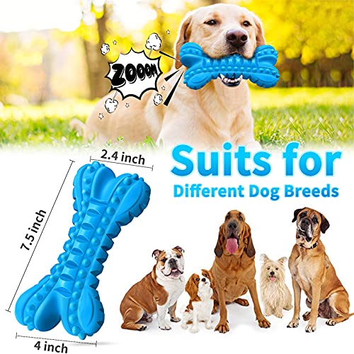 Dog Toys for Aggressive Chewers (Large / Bone-Blue)