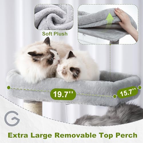 Cat Tree 63'' Cat Tower for Large Cats (63 inch / Light gray)