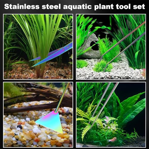 15Inch Extra Long Design Aquarium Aquascaping Tool Kit (Colorful)
