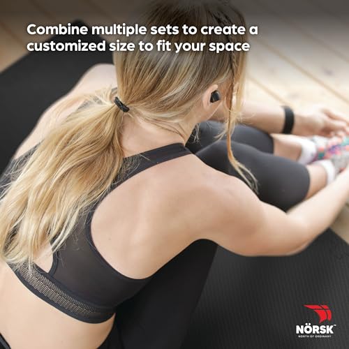 Reversible Gym Exercise Mats 3 (Gray/Black / 8 Tiles - 32 Sq. Ft.)