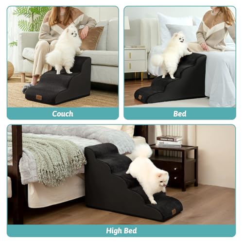 Dog Stairs for Small Dog 22.6" H (Black / Standard:15.7"x33"x22.6")