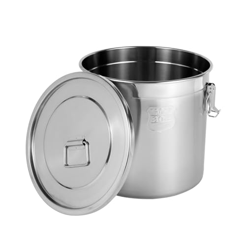 5.5Gal 304 Stainless Steel Airtight Container with Lid and Locking Clamp (21L)