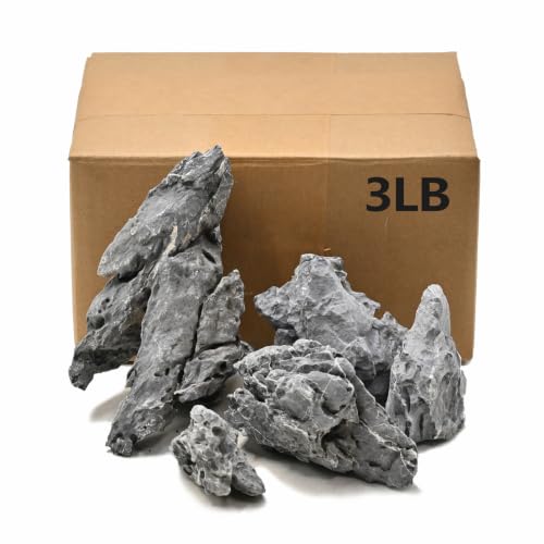 Aquariums Stones Fish Tank Rock 3Lb seiryu Rock for Aquascaping (3Lb (2-5 inch))