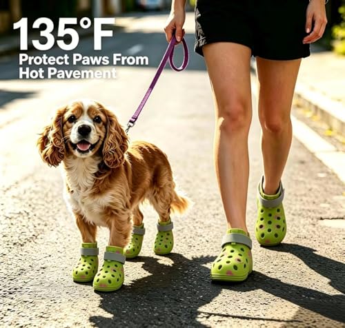 Tie Dye Dog Shoes for Hot Pavement (M (30-50 lbs))