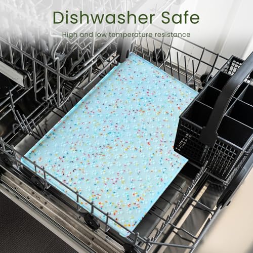 Dog Food Mat Anti (31.5"L x 23.6"W / Donut-Blue)