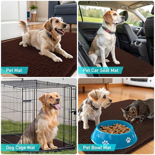 Dog Door Mat for Muddy Paws 47x17 (Brown / 47" X 17")