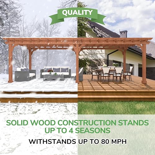 12x24 FT Cedar Wood Pergola (12x24 FT)