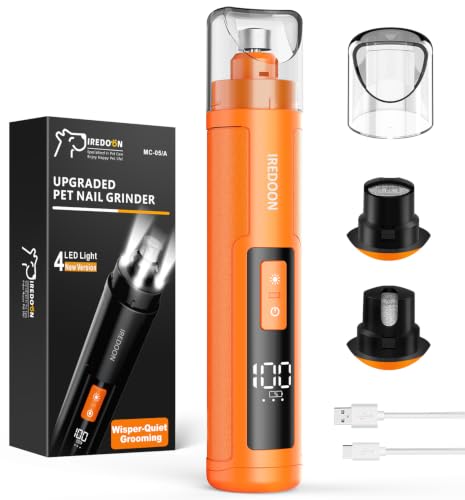 Dog Nail Grinder with 4 LED Lights (Orange)