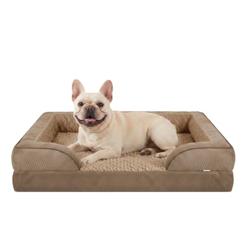 Orthopedic Medium Dog Beds for Medium Dogs (Brown / M (28"x 23"x 6.5"))