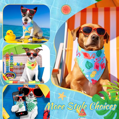 100 Pieces Dog Bandanas Bulk Summer Pet Bandanas Pack Triangle Scarf Bib Kerchief Set for Small Large Dog Costume Accessories Decoration (Fruit / 31.5 x 21.7 x 21.7")