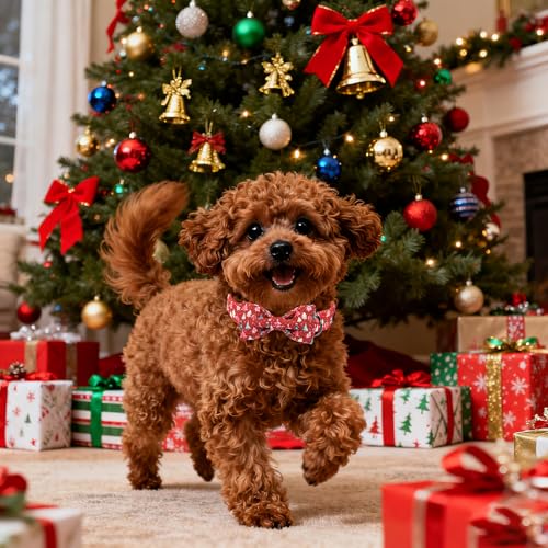Christmas Dog Collar with Bow tie (X-Small (Pack of 1) / Xmas Tree)