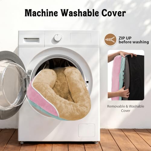 Waterproof Orthopedic XL Dog Bed for Large and Extra Large Dogs (Ivory Pink / 42"L x 30"W x 7.5"Th)