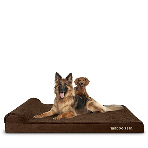 The Dog’s Bed Orthopedic Memory Foam Dog Bed with Headrest XXL (Brown Plush / XXL (54"L x 36"W x 4"Th))