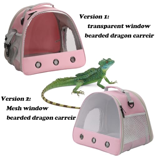 Ventilation Carrier for Bearded Dragon (Pink)