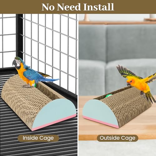 Parrot Cardboard Toy with Jingle Bells Bird Cage Perches Toy for Small to Regular Parrot Toys Bird Amazon (MEDIUM size)
