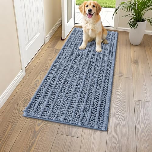 Dog Door Mat for Muddy Paws 47x24 (Layered-Airy Blue / 47"X24")
