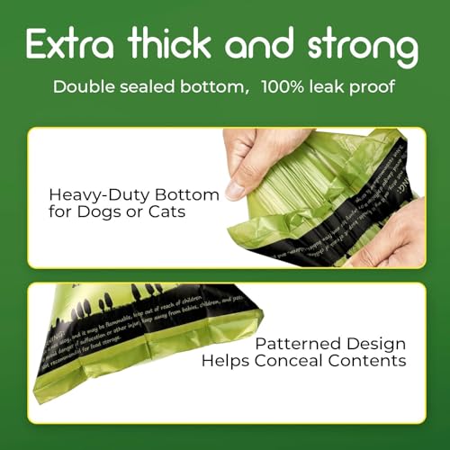 Biodegradable Dog Poop Bags 150 Count 10 Rolls with Dispenser (150 Count (Pack of 1) / Lemon Scent)
