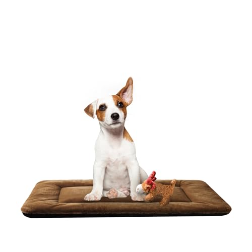 Dog Crate Pad Washable Dog Bed for Crate Medium Mat 30 (30.0"L x 19.0"W x 1.0"Th / brown)