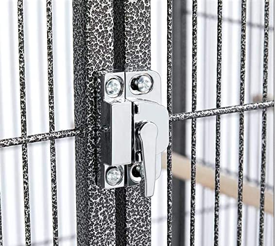 Single Stackable Sturdy Wrought Iron Center Divided Breeder Breeding Bird Flight Double Home Cage Side Nest Box Doors for Aviaries Canaries Cockatiels Finches Budgies Small Parrots (Black Vein)