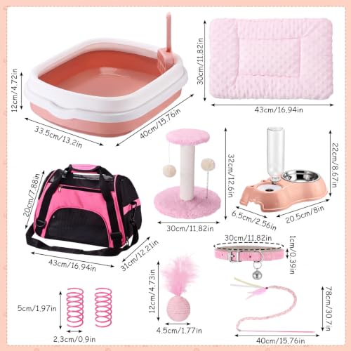 10 Pcs Kitten Starter Kit for Indoor (Classic / Medium / Pink)