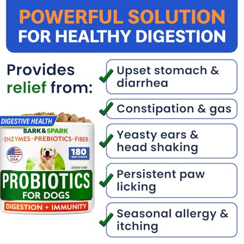 Dog Probiotics for Digestive Health w (Probiotic Chews / Best Value 180Ct (Chicken))