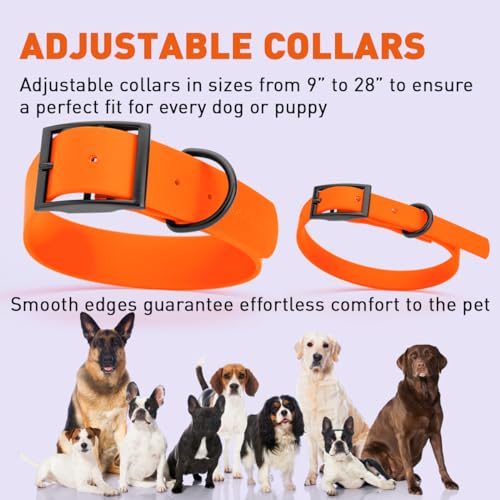 Biothane Waterproof Dog Collar Strong Coated Nylon Webbing with Black Hardware Odor