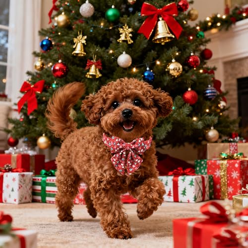 Christmas Dog Collar with Sailor Bow (X-Large (Pack of 1) / Xmas Tree(Sailor Bow))