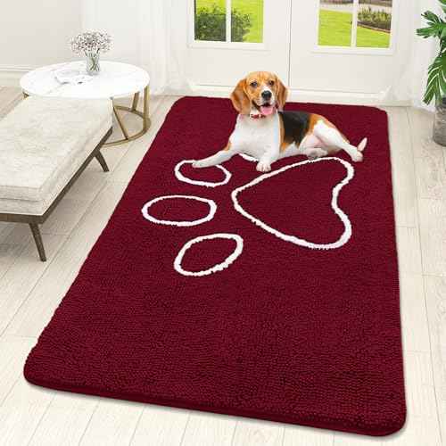 Dog Door Mat for Muddy Paws 59x32 (Burgundy / 59" X 32")