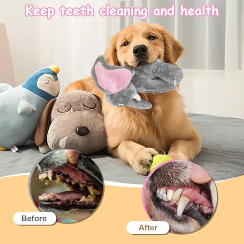 Plush Large Dog Toys with Squeaker and Crinkle Paper (Elephant)