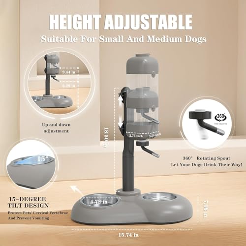 Puppy Bowls for Small Dogs (Gray)