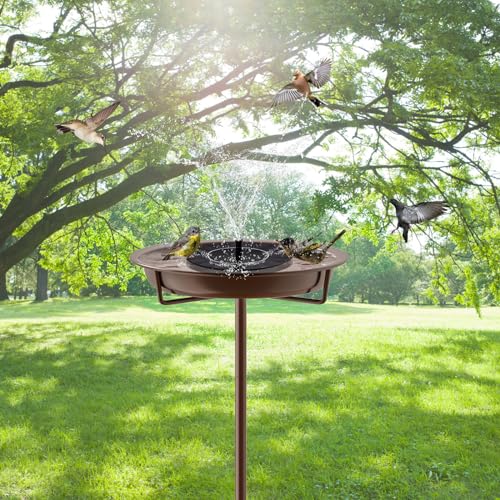 Metal Bird Bath for Outside (Brown)