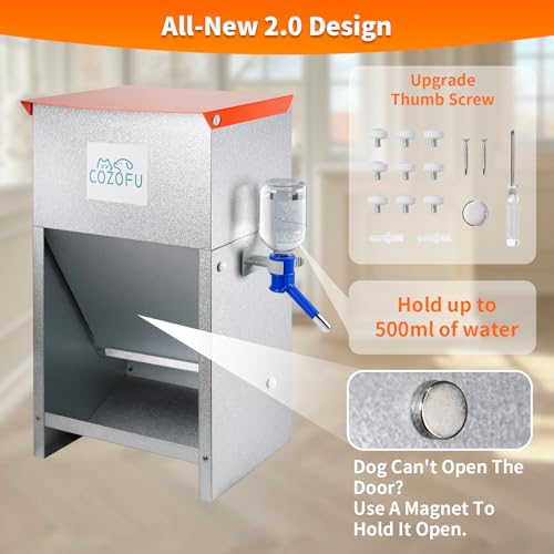 Automatic Gravity Fed Dog Feeder Bowls Pet Food Dispenser 25lbs (Deep Orange(Kettle))