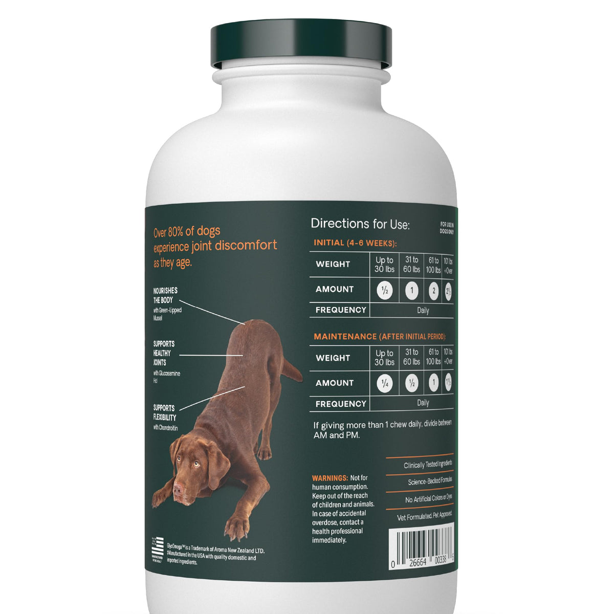 Ultimate Strength Healthy Hip & Joint for Dogs (120 Count / Chicken)