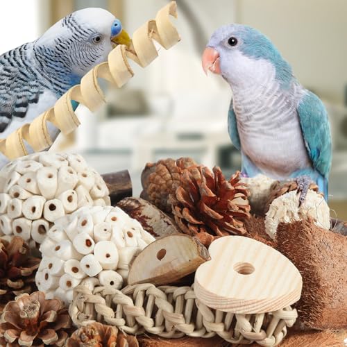 Bird Toys Parrot Natural Bird Foraging Box Foot Toys for Parakeets (Large)