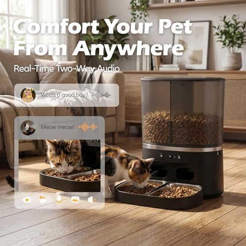 Automatic Cat Feeder with Camera (BLACK)