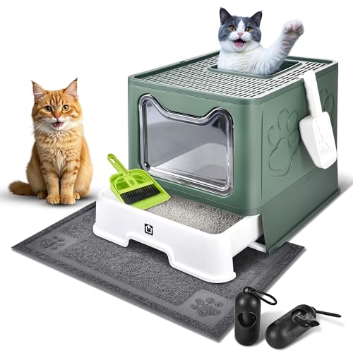Covered Cat Litter Box (Green)