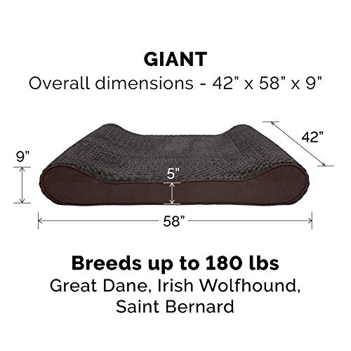 Orthopedic Dog Bed for Extra Large Dogs w (Giant/XXXL / Chocolate)