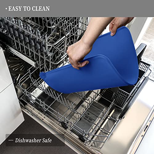 Silicone Pet Feeding Mat (Navy Blue / 24" x 16")