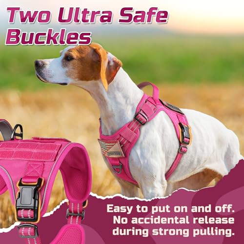 Tactical Dog Harness for Medium (Rose Red / Medium)