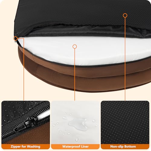 Orthopedic Waterproof Large Dog Bed Sofa (Brown / Large(42 x 31 x 6.5 inch))