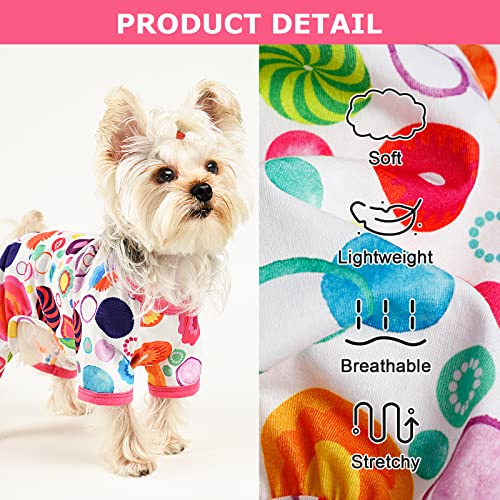 Dog Pajamas Pjs Summer Dog Clothes for Small Dogs Girl (Floral / X-Small（1-2 lb))