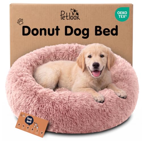 Calming Donut Dog Bed for Small Dogs (Pink / Small (23"L x 23"W x 8"Th))