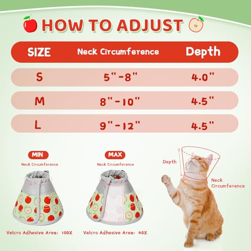 Cat Cone Collar Soft to Stop Licking (AppleRed / S)