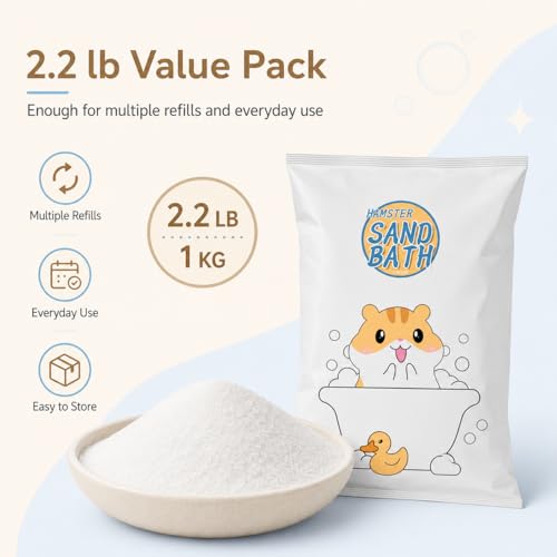 Bath Sand for Hamster 2.2 lbs Dust Free Desert Sand or Potty Litter Sand for Chinchillas Gerbil Syrian Mice Small Animals Trial Version 2.2 Lbs (bathsand1kg)
