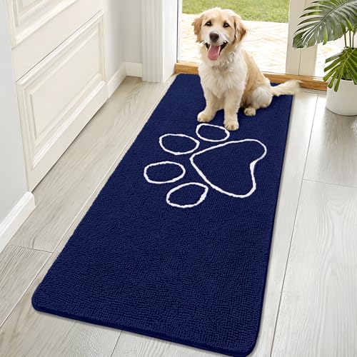 Dog Door Mat for Muddy Paws 70x32 (Navy Blue / 70" X 32")