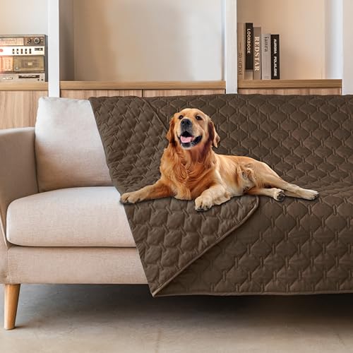 Waterproof Dog Blankets for Large Dogs (82x120 Inch (Pack of 1) / Dark Chocolate)