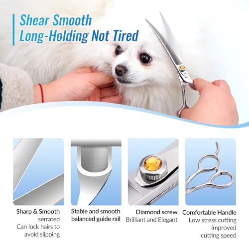 Fenice Professional Dog Grooming Scissors (Curved / 7.0 inch)