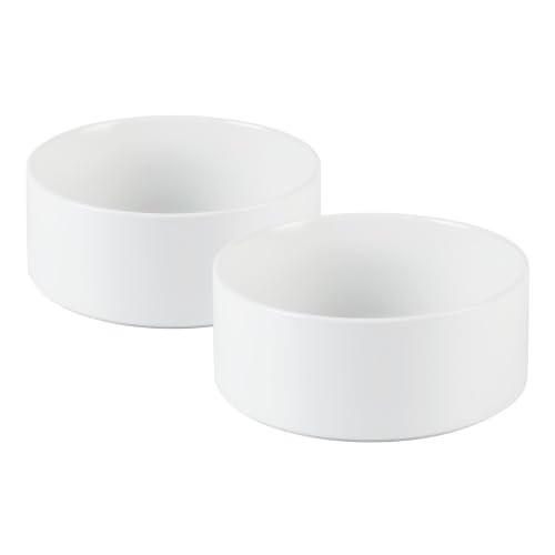 Ceramic Dog Bowls (Matte White)